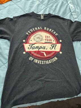 FBI Gildan Dark Gray Tampa, FL Federal Bureau Graphic Tee